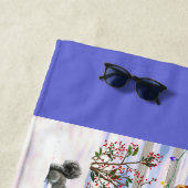 Kerstpaarden in de sneeuwband strandlaken (In situ)