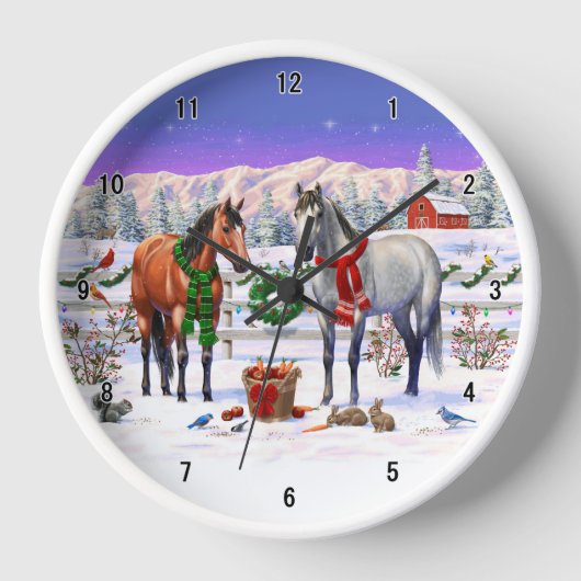 Kerstpaarden in sneeuw (Voorkant)