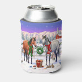 Kerstpaarden in sneeuw blikjeskoeler (Blikje Achterkant)