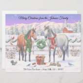 Kerstpaarden in sneeuw briefhoofd (Voorkant / Achterkant)