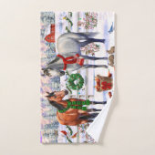 Kerstpaarden in sneeuw handdoek (Handdoek)