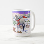 Kerstpaarden in sneeuw koffiemok (Voorkant rechts)