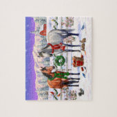Kerstpaarden in sneeuw legpuzzel (Verticaal)