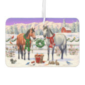 Kerstpaarden in sneeuw luchtverfrisser (Achterkant)