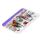 Kerstpaarden in sneeuw magneet (Linkerzijde)