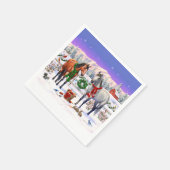 Kerstpaarden in sneeuw servet (Hoek)