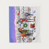 Kerstpaarden in sneeuw wandkleed (Voorkant)