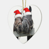 kerstpaarden keramisch ornament (Links)
