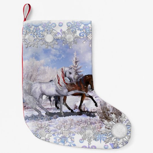 kerstpaarden kerststaart kleine kerstsok (Voorkant)