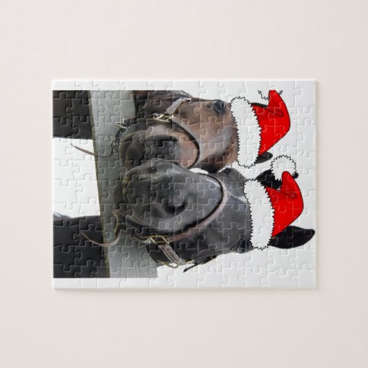 kerstpaarden legpuzzel (Horizontaal)