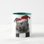 Kerstpaarden met Kerstman-hoeden Mok (Midden)