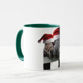 Kerstpaarden met Kerstman-hoeden Mok (Voorkant links)
