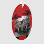 Kerstpaarden met kerstmanden ornament (voorkant)