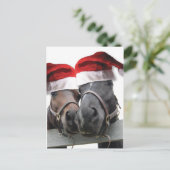 Kerstpaarden met kerstmantels feestdagenkaart (Staand voorkant)