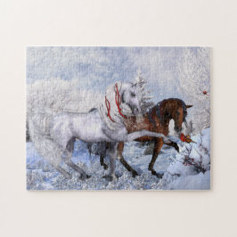 kerstpaarden Puzzle Legpuzzel