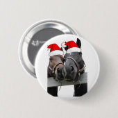 kerstpaarden ronde button 5,7 cm (Voorkant /achterkant)