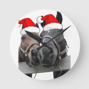 kerstpaarden ronde klok