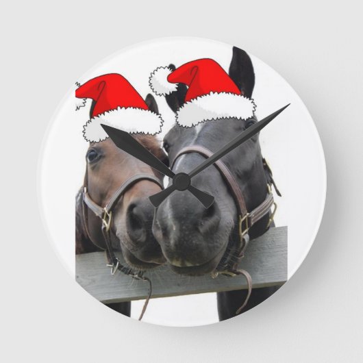kerstpaarden ronde klok (Voorkant)