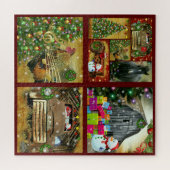  kerstpaarden Rustic Barn Frosty Legpuzzel (Horizontaal)