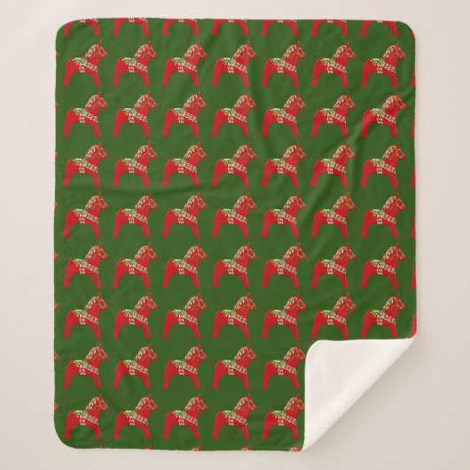 Kerstpaarden Sherpa Deken (Voorkant)