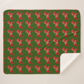 Kerstpaarden Sherpa Deken (Voorkant (horizontaal))