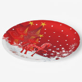 kerstpaarden, sneeuwvlokken, bomen en aangepaste t papieren bordje (Gekanteld)