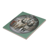 kerstpaarden tegeltje (Zijkant)