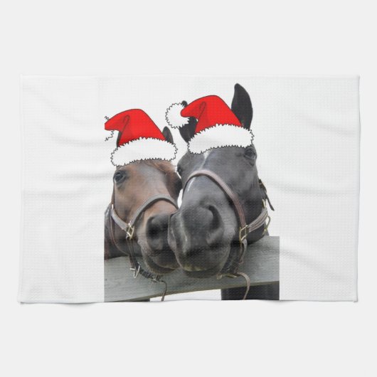kerstpaarden theedoek (Horizontaal)