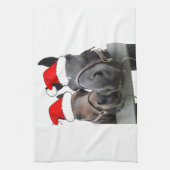 kerstpaarden theedoek (Verticaal)