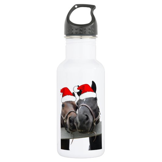 kerstpaarden waterfles  (Voorkant)