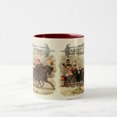 Kerstpaarden wintervakantie tweekleurige koffiemok (Center)