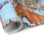 Kerstpaardenpapier Cadeaupapier (Rol Hoek)