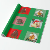 Kerstpaardenpapier Cadeaupapier (Uitgerold)