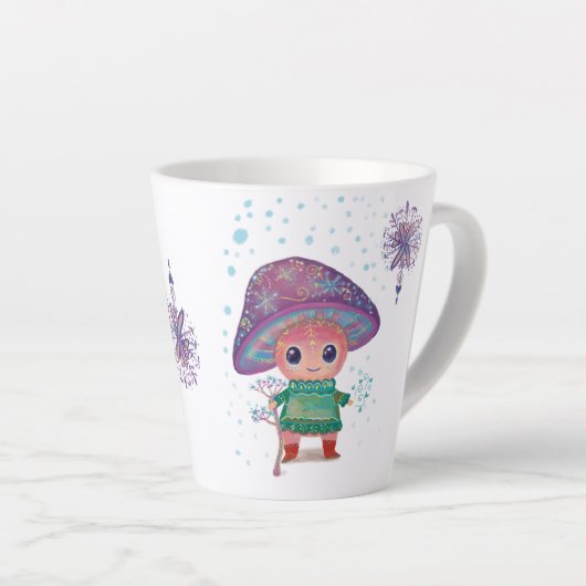kerstpaddestoel latte mok (Rechterhoek)
