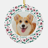 kerstpagina's met foto's feestelijk schilderen Dog Keramisch Ornament (Voorkant)