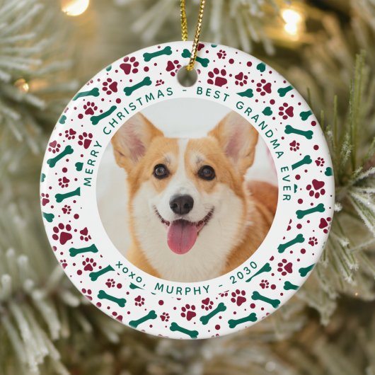 kerstpagina's met foto's feestelijk schilderen Dog Keramisch Ornament