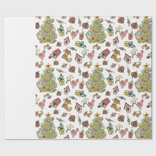 Kerstpaisley Cadeaupapier (Vlak)