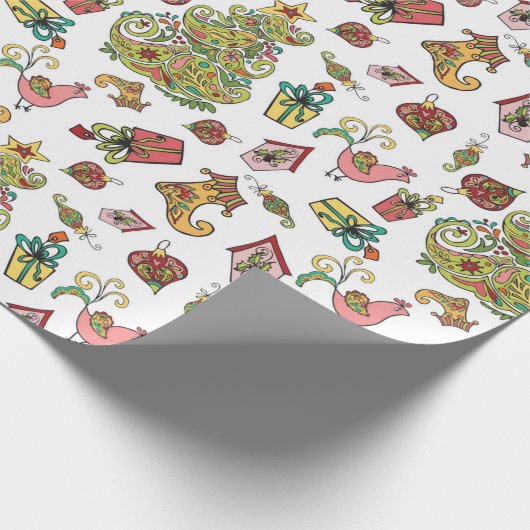 Kerstpaisley Cadeaupapier (Hoek)