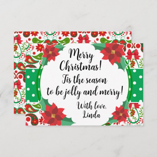 Kerstpaisley en Poinsettia Jolly (Voorkant / Achterkant)