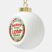 Kerstpaisley Rejoice in The Lord Always Keramische Bal Ornament (Rechts)