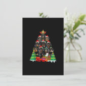 kerstpajama dachshund Tree-doosjes voor hond D Kaart (Staand voorkant)