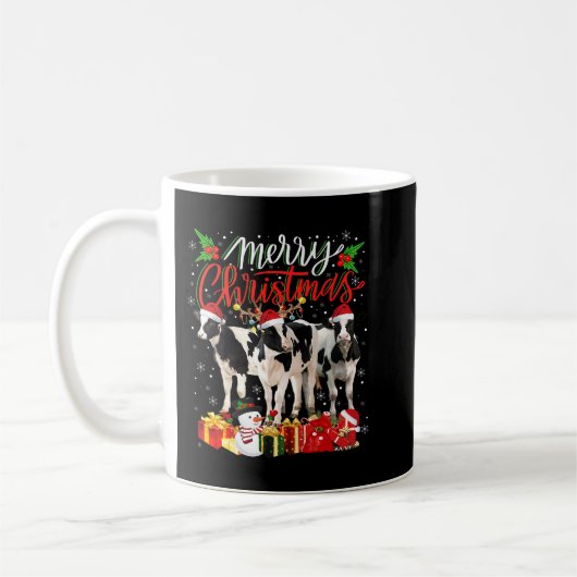 Kerstpajama Dairy Koe Lover Xmas - stralen Koffiemok (Links)