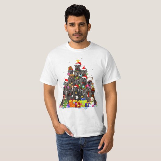 kerstpajama dane Tree Xmas Dog Dad mam T-Shir T-shirt (Voorkant volledig)