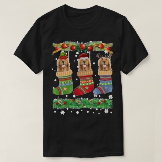 Kerstpajama Golden Retriever Dog Puppy Lover T-shirt (Design voorkant)