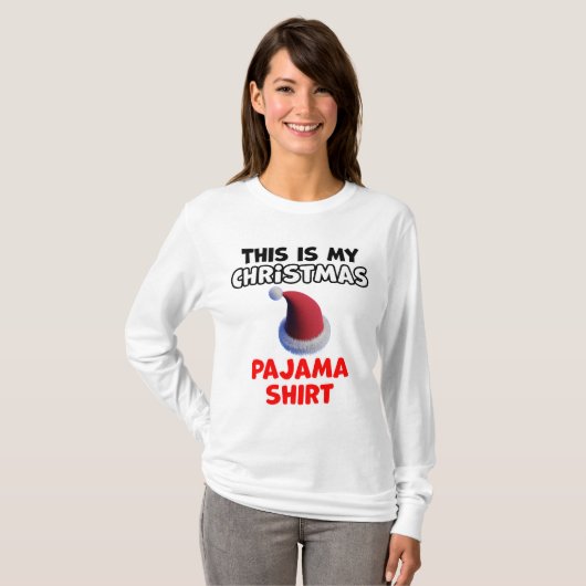 kerstpajama-ontwerp t-shirt (Voorkant volledig)