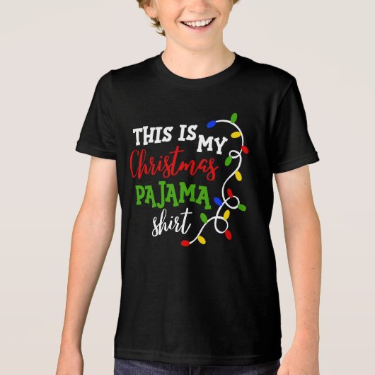 KerstPajama Shirt Festive Lights Feestdagen (Voorkant)