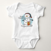 kerstpak Snowman Baby Bodysuit (Voorkant)