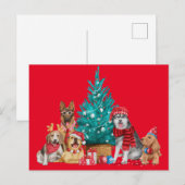 Kerstpak van honden onder het briefkaart (Voorkant / Achterkant)