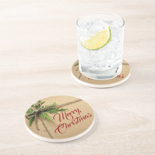 “Kerstpakket” coaster Zandsteen Onderzetter (Zijkant)