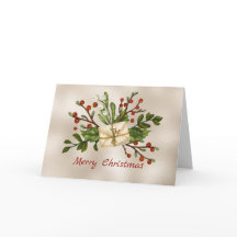 kerstpakket rode bessen groene Waterverf